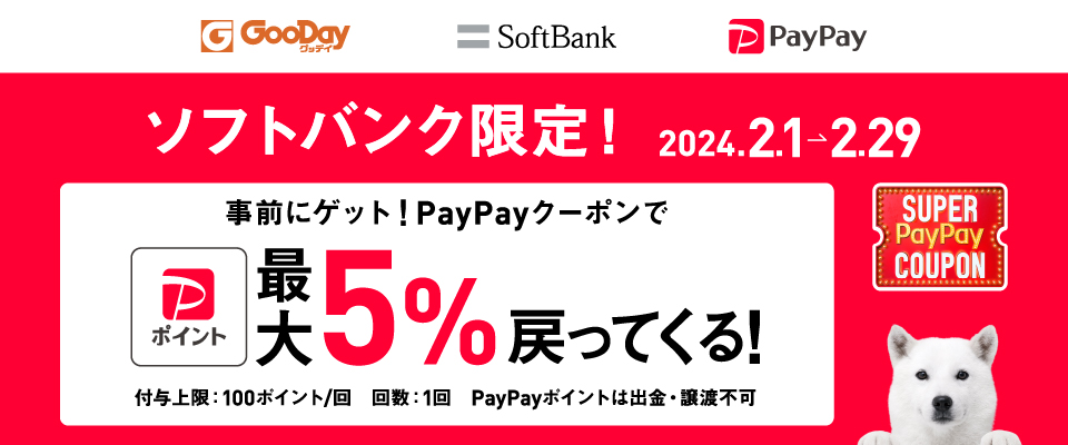【PayPay】スーパーPayPayクーポン（2024.2.1～2.29）
