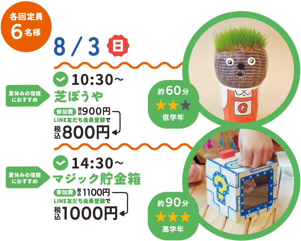 8月3日（日）のイベント